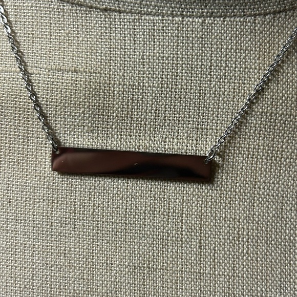 Stainless Steel Bar Necklace - Gold & Silver Options - Picture 2 of 4